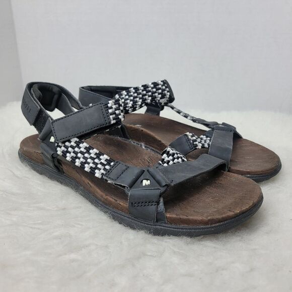 Merrell Around Town Sunvue Woven Strappy Sandals Flats Shoes J94148 Size 7 - Picture 1 of 11